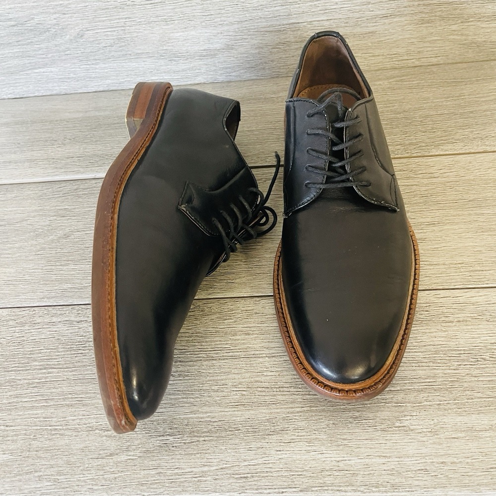 Gordon Rush Hester Men's Black Leather Plain Toe Derby Shoes Size 10